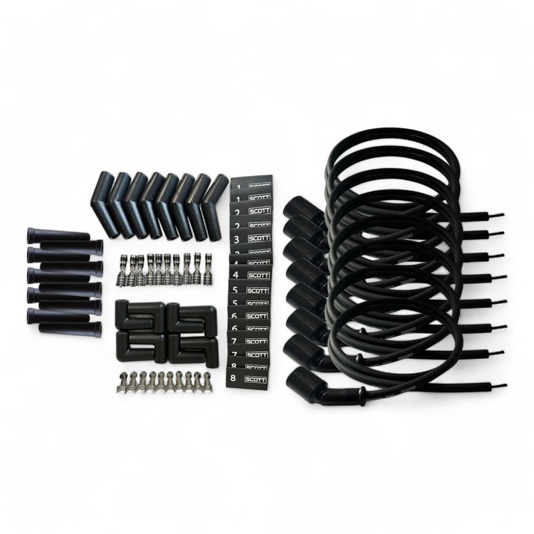 SPW-NS-LSRELO DIY High-Performance Non-Sleeved Spark Plug Wire Set for DIY Sets [45-Degree GM LS Coil]