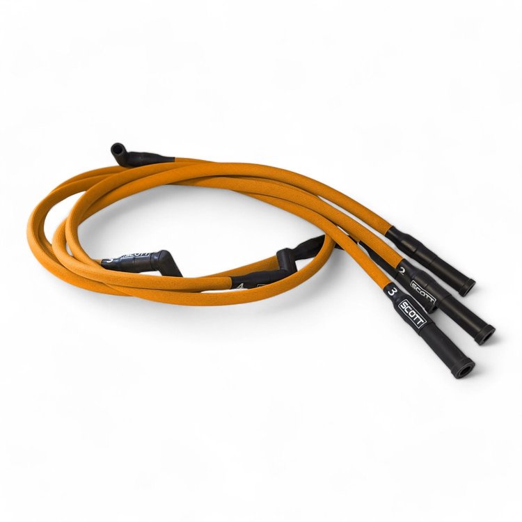 SPW-PS-23-6 High-Performance Fiberglass-Oversleeved Spark Plug Wire Set for Ford 2.3L [Orange]