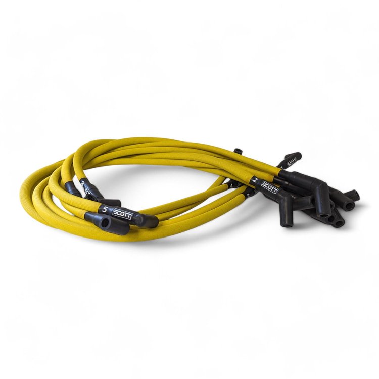 SPW-PS-415-5 High-Performance Fiberglass-Oversleeved Spark Plug Wire Set for Big Block Chevy, Over Valve Cover [Orange]