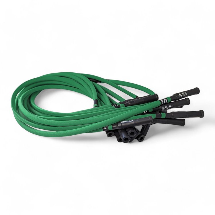 SPW-PS-690-I-4 High-Performance Fiberglass-Oversleeved Spark Plug Wire Set for Dodge Viper (Gen-1) [Green]