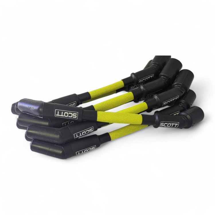 SPW-PS-LT-GEN5-5 High-Performance Fiberglass-Oversleeved Spark Plug Wire Set for GM LS/LT (Gen5) [Yellow]