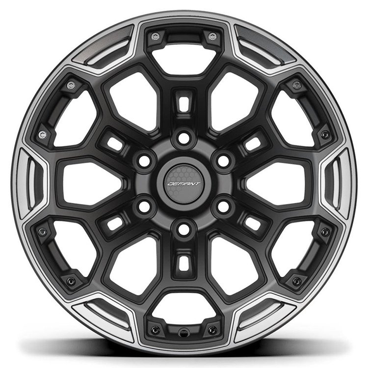 9511458 DF03 Wheel 6x5.5 18x9 ET -12 [Satin Black w/ Dark Satin Charcoal Trim]