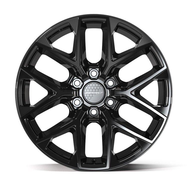 DF17A Wheel [Size: 20"x9"] for 1999-2025 Chevy Silverado 1500, Tahoe, GMC Sierra 1500 & Yukon, 6 x 5.50", Gloss Black Finish