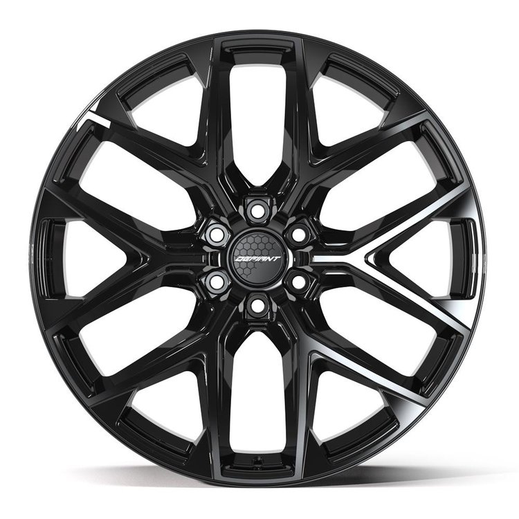 DF17A Wheel [Size: 24"x10"] for 1999-2025 Chevy Silverado 1500, Tahoe, GMC Sierra 1500 & Yukon, 6 x 5.50", Gloss Black Finish