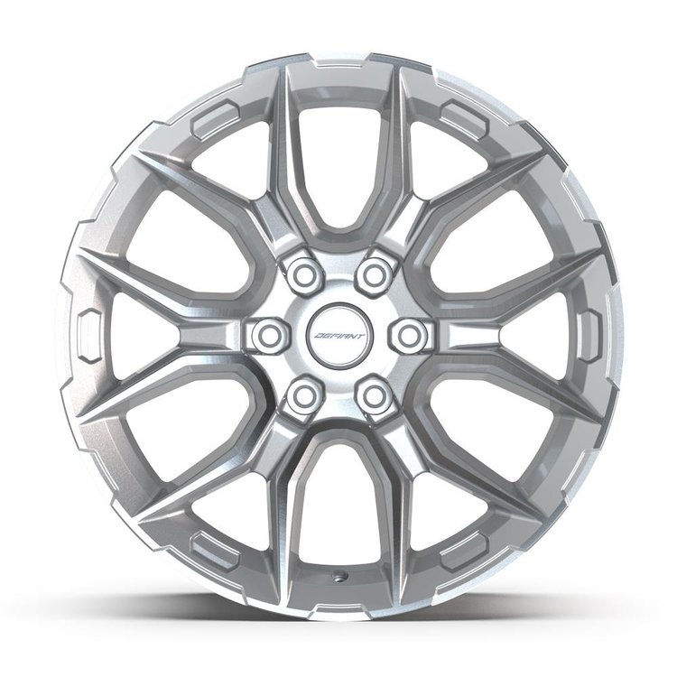 DF18A Wheel [Size: 20"x9"] for 1999-2025 Chevy Silverado 1500, GMC Sierra 1500 & Yukon, 6 x 5.50", Gloss Silver Machined Finish