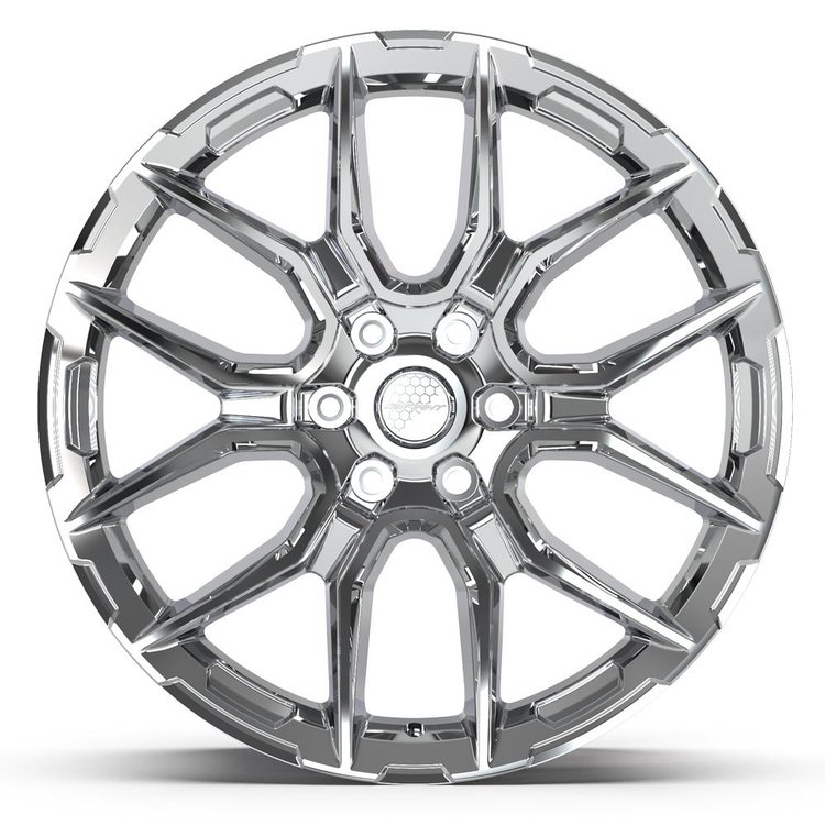 DF18C Wheel [Size: 22"x9"] for 2004-2025 Ford F-150, 2003-2025 Ford Expedition & Lincoln Navigator, 6 x 135 mm, Chrome Finish