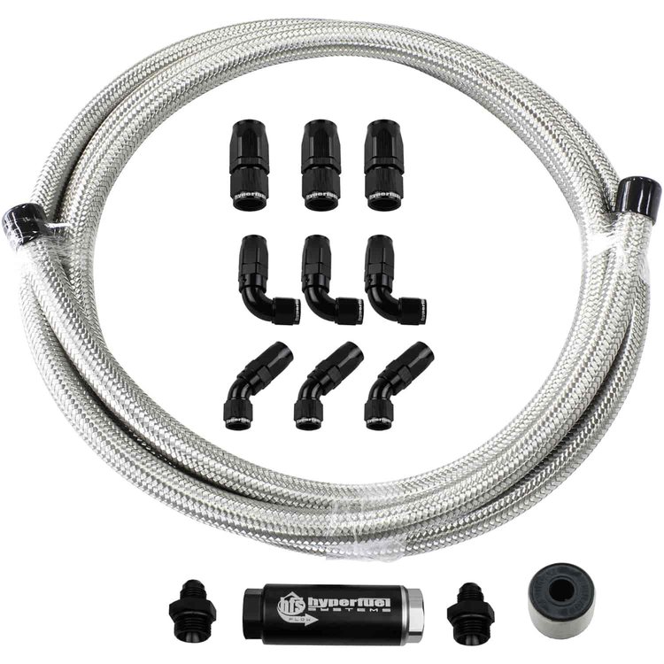 Stainless Steel Braided Hose Kit Natural 20 ft. -6 AN