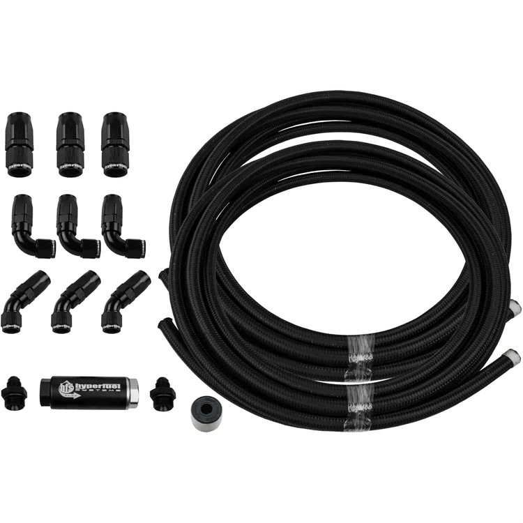 Stainless Steel Braided Hose Kit Black 40 ft. -6 AN