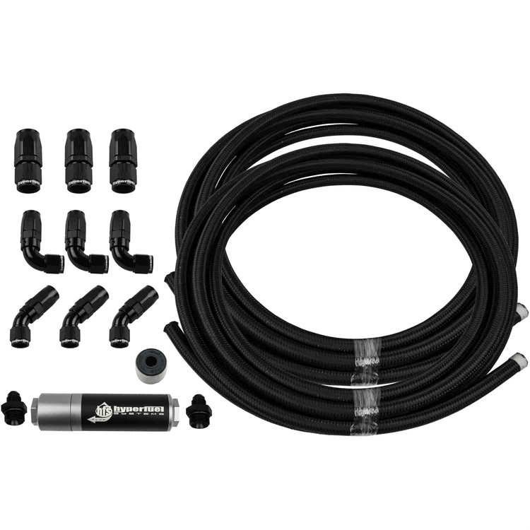 Stainless Steel Braided Hose Kit Black 40 ft. Length -6 AN