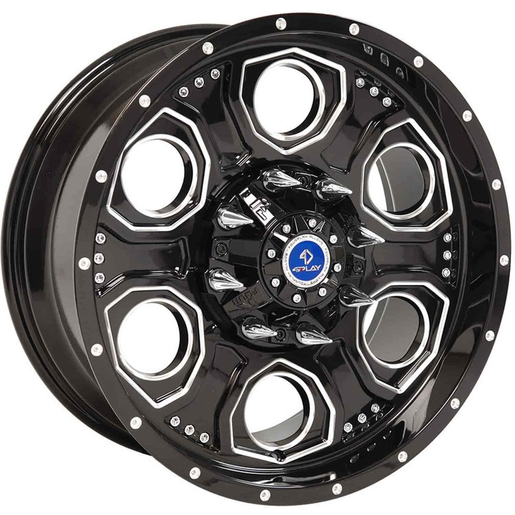 4Play Black Machined Finish Wheel Size: 20" x 9"