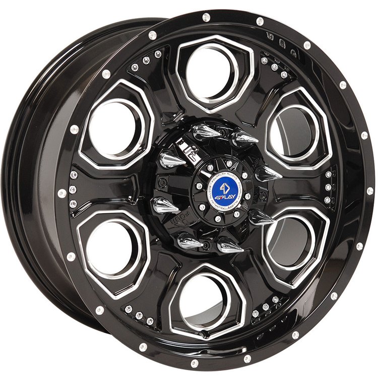 4Play Black Machined Finish Wheel Size: 20" x 12"