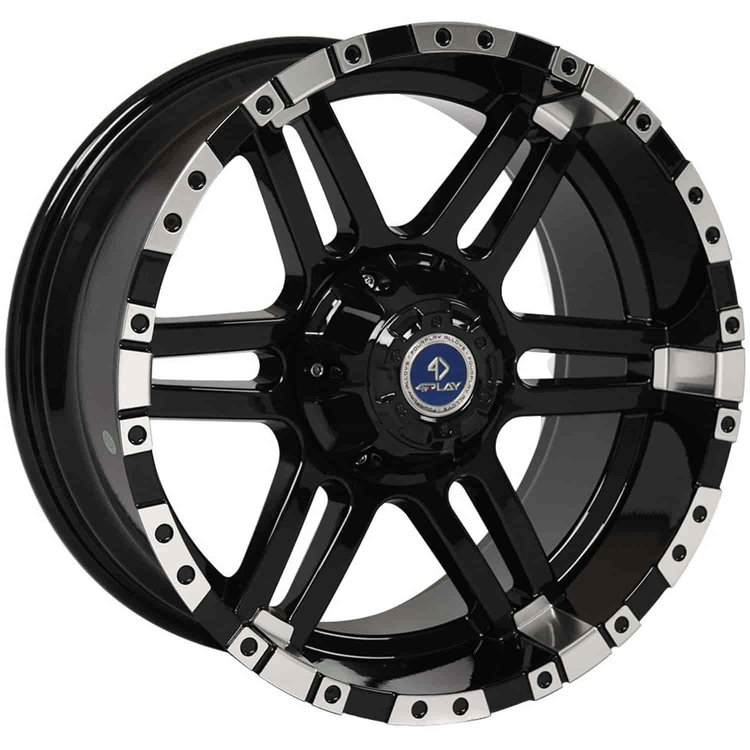 4Play Black Machined Finish Wheel Size: 18" x 9"