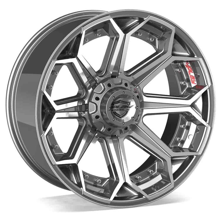 4Play 80R Gunmetal/Brushed Silver Wheel Size 20" x 10"