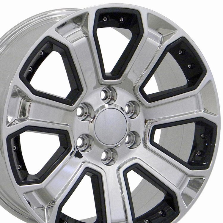 CV93B CHRM W/ BLK 22X9