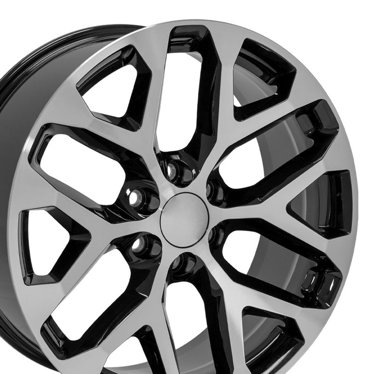 GM CV98B-Style Black Machined Wheel [22 in. x 9in.]