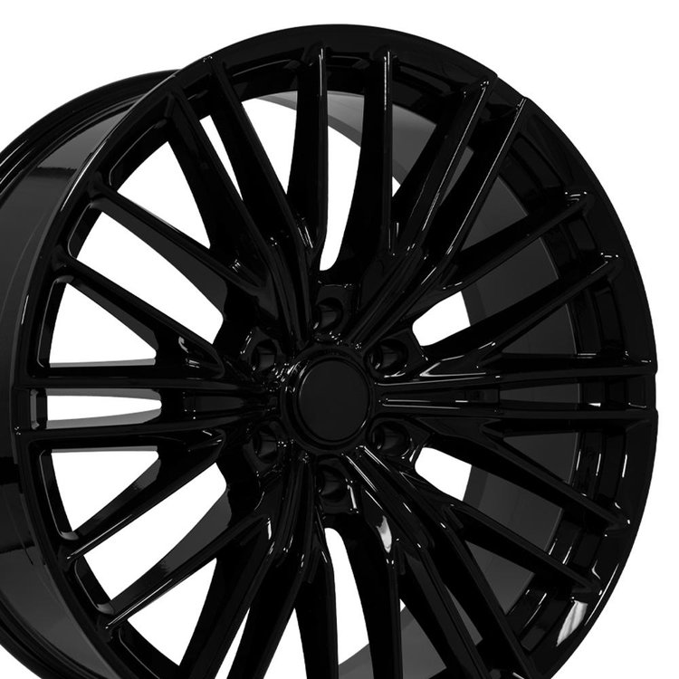 CV72 Replica Wheel [Size: 22"x9"] 6 x 5.50" for 1999-2025 Chevy Silverado 1500 & GMC Sierra 1500, Gloss Black