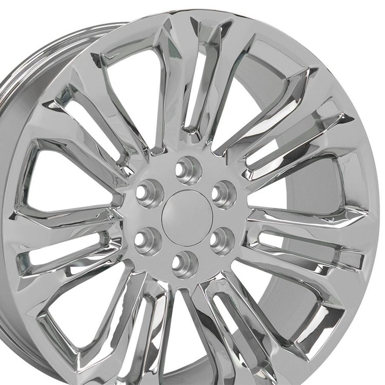CV43 Replica Wheel [Size: 22"x9"] 6 x 5.50" for 1999-2018 GMC Sierra 1500 & Chevy Silverado 1500, Chrome