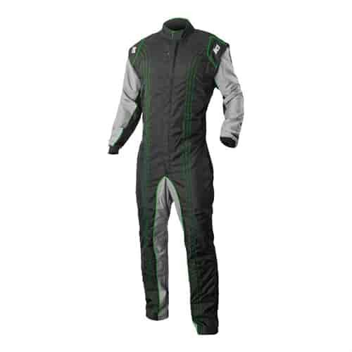 GK2 Karting Suit Black/Green - Medium