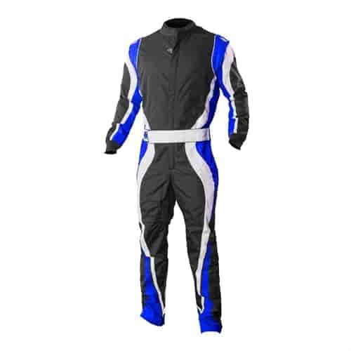 Speed 1 Karting Suit Black/Blue - Medium