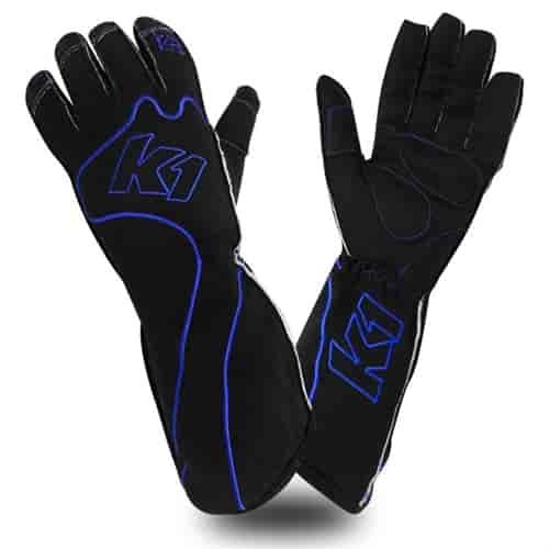 Black/Blue RS1 Karting Gloves - Medium