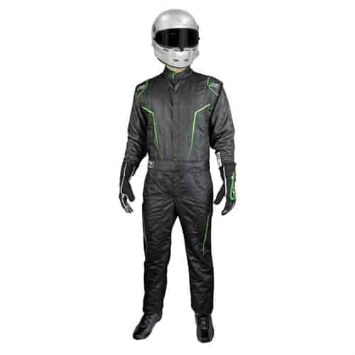 GT2 SFI Driver's Suit Black/Fluorescent Green - Medium