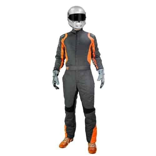 Precision II SFI Driver's Suit Orange/Gray - Medium