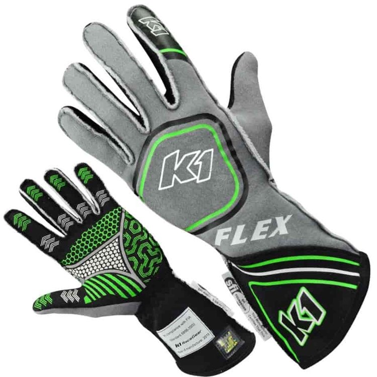 Fluorescent Green/Grey FLEX Nomex Gloves - X-Large