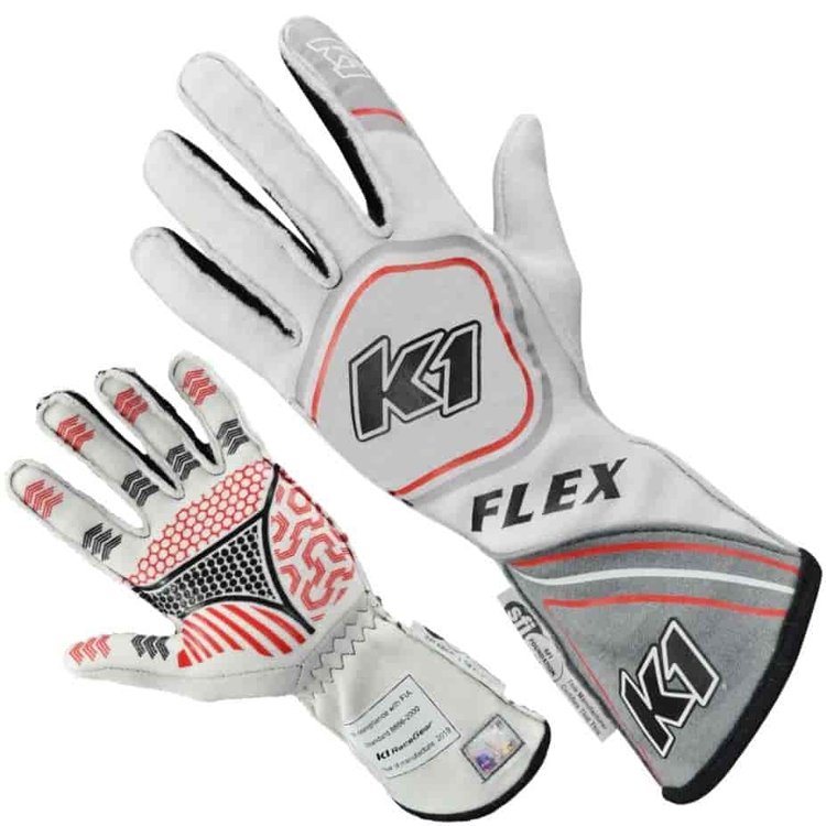 Grey/White FLEX Nomex Gloves - Small