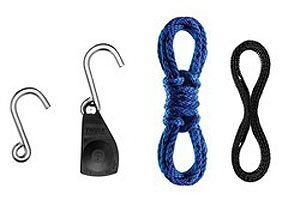 Quick Draw Horizontal Watersport Carrier Inc. 2-13 in. Heavy Duty Rope Lines/4 Steel Hooks/2 Rope Ratchets w/Carabineer Hooks