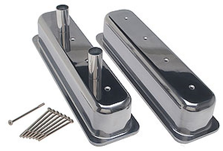 Cast Aluminum Circle Track Valve Covers 1987-99 Small Block Chevy
