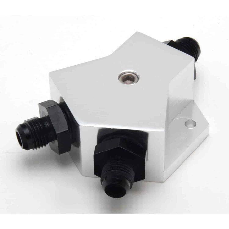 BILLET FUEL Y-BLOCK FITTING WITH -6 PORTS