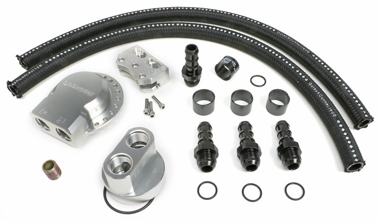 BILLET SINGLE OIL FILTER RELOCATION KIT-FORD 4.6+5.4L CHEV LS