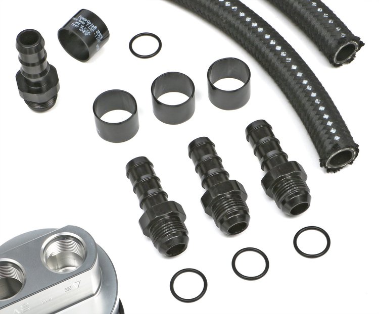 BILLET SINGLE OIL FILTER RELOCATION KIT-FORD DIESEL 1 1/2 THREAD