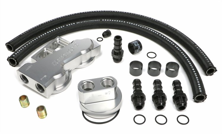 BILLET TRU DUAL OIL FILTER RELOCATION KIT-SB CHEVY / BB CHEVY