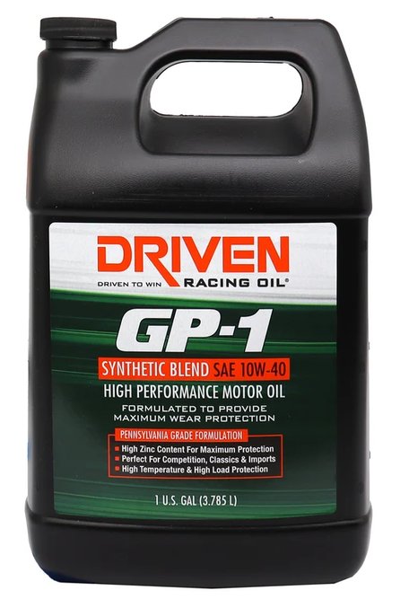 GP-1 10W-40 Synthetic Blend Racing Oil for High-Performance and Boosted Engines [1 Gal. Bottle]