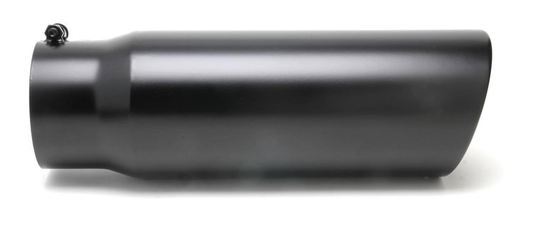 EXHAUST TIP-BLACK BOLT ON 5 I.D. X 6 X 18 ROLLED SLANT