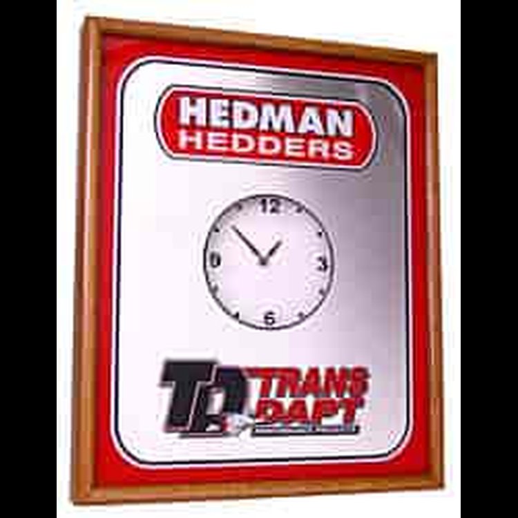 Wall Clock/Mirror Red/Silver Face