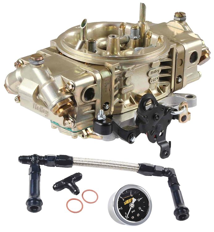 0-80541-2K2 4150 HP-Series 650 CFM Classic Carburetor Kit, Dual-Feed Fuel Line with Black Fittings