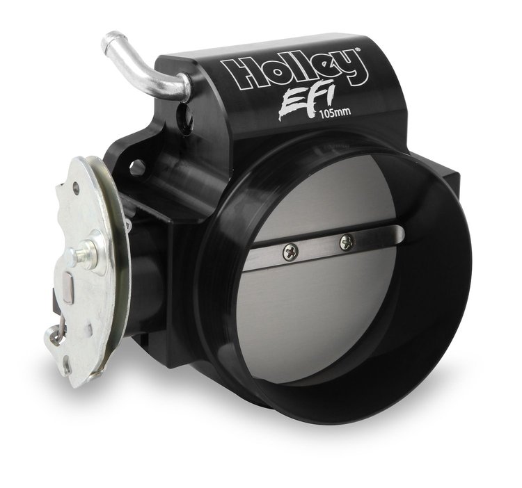 Billet 105mm LS Throttle Body with Low-RPM Taper Cable-Actuated Black Anodized