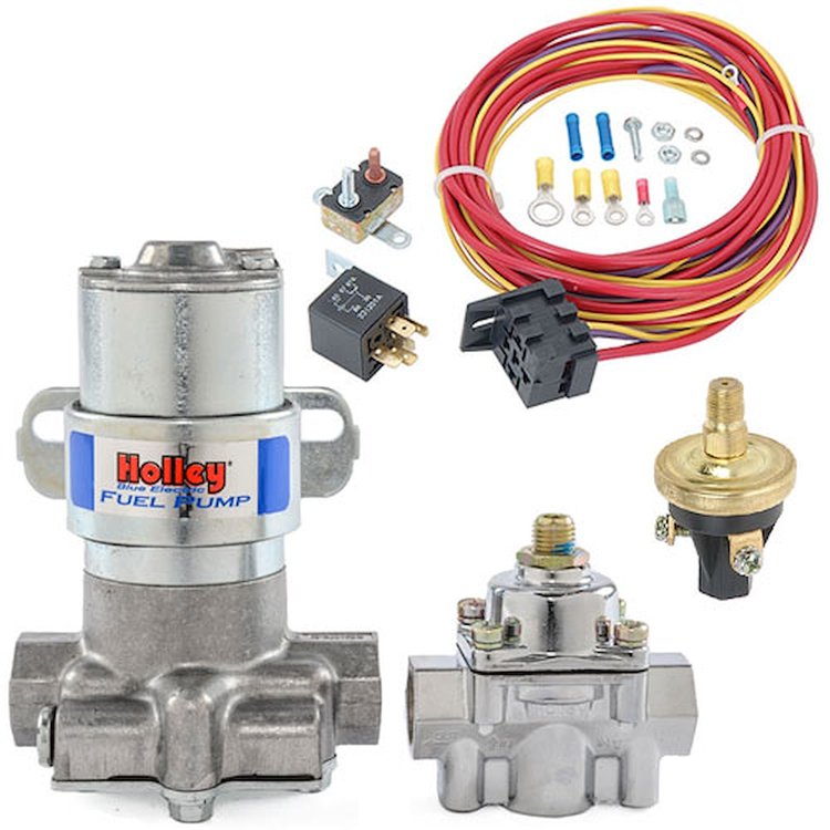 12-802-1K1 12-802-1 Blue Electric Fuel Pump Kit w/Regulator for Carbureted Engines [14 psi]