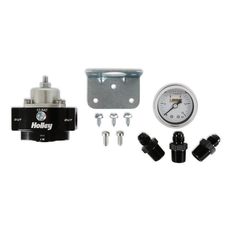 12-840KIT Billet Bypass Fuel Pressure Regulator Kit, 4.5-9 psi [3/8 in. NPT Inlet/Outlet]
