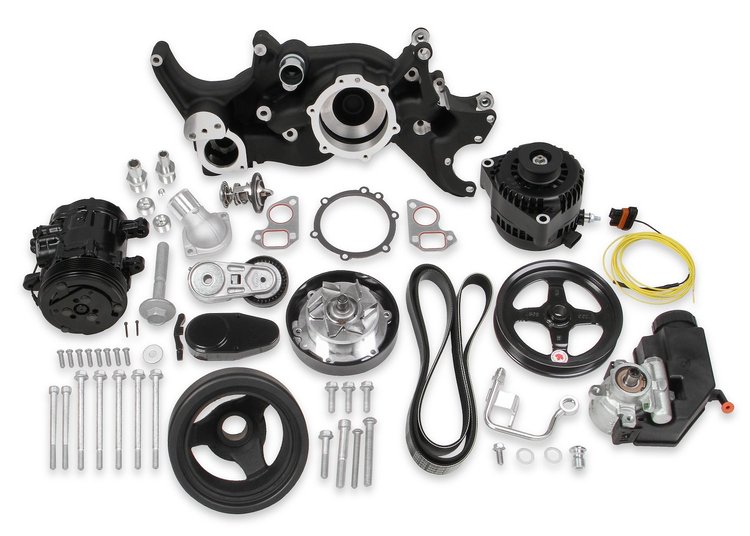 Black Mid-Mount Complete Accessory System Accessory Drive Belt Kit