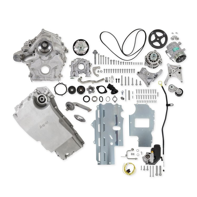 20-345 Ford 7.3L Godzilla High-Mount Complete Accessory Drive Kit for 1965-1979 Ford F Series Trucks [Natural Finish]