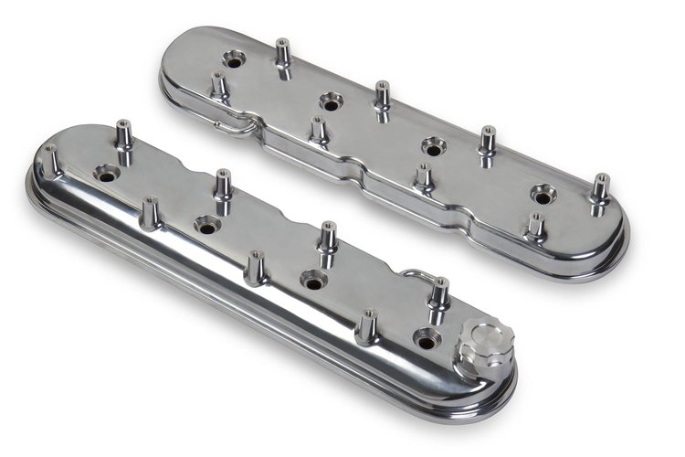 Standard-Height Aluminum Valve Covers with Coil Mounts for GM LS Engines [Polished]