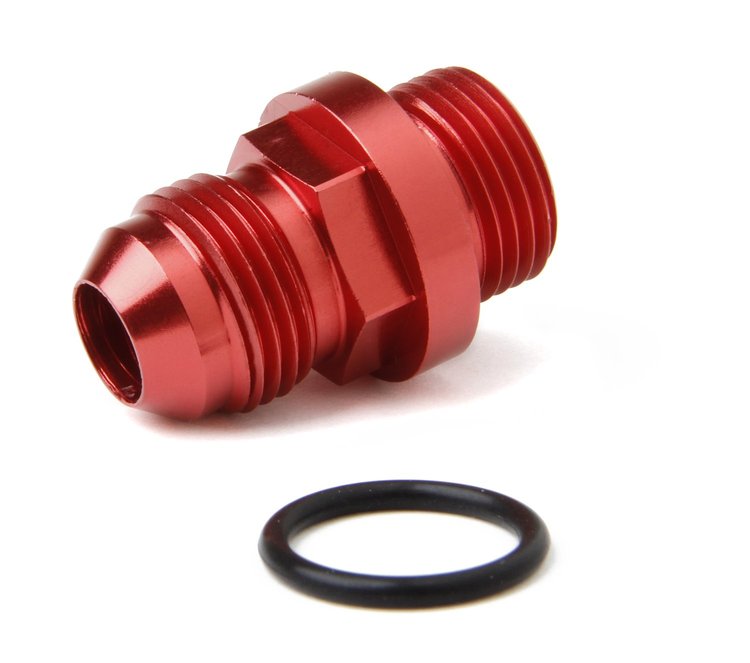 26-143-2 Fuel Inlet Fitting Short -8 AN Male for 4150 Ultra XP Fuel Bowls [Red]