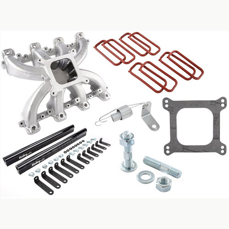 300-137K Single Plane Mid-Rise EFI Intake Manifold Kit Includes: