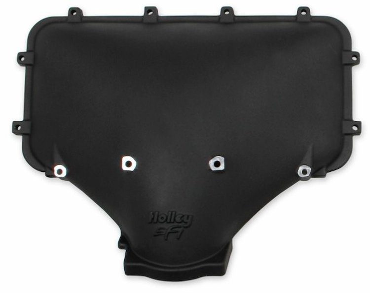 EFI Hi-Ram 95 mm Side-Mount Intake Manifold Plenum Top for Ford Style Throttle Body [Black Finish]