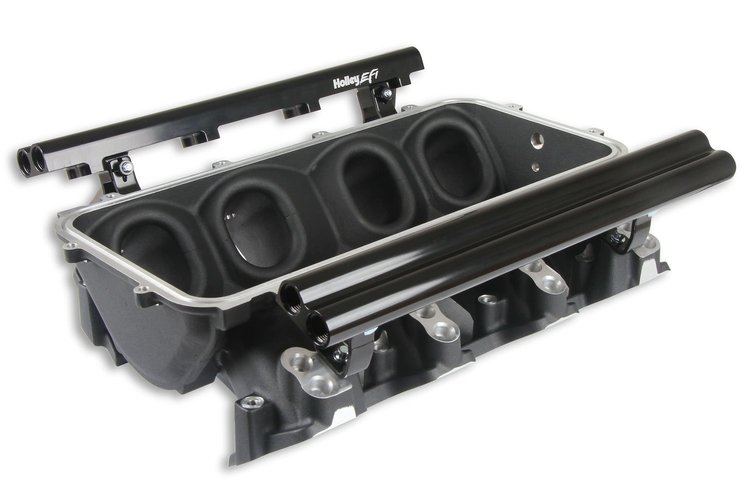 Intake Manifold Base and Dual Fuel Rail Kit for Holley Modular Lo-Ram EFI Intake Manifold - 510-300-620BK