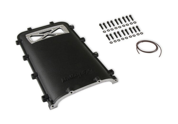 Plenum Top w/Burst Panel Recess for Modular Ultra Lo-Ram Intake Bases [Black Finish]
