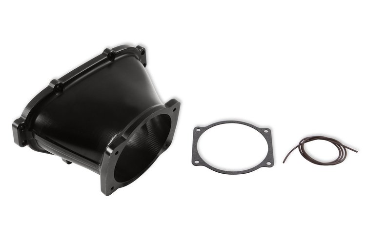 300-630BK Billet 105 mm Throttle Body Adapter for Modular Lo-Ram Intake Bases [Black Finish]
